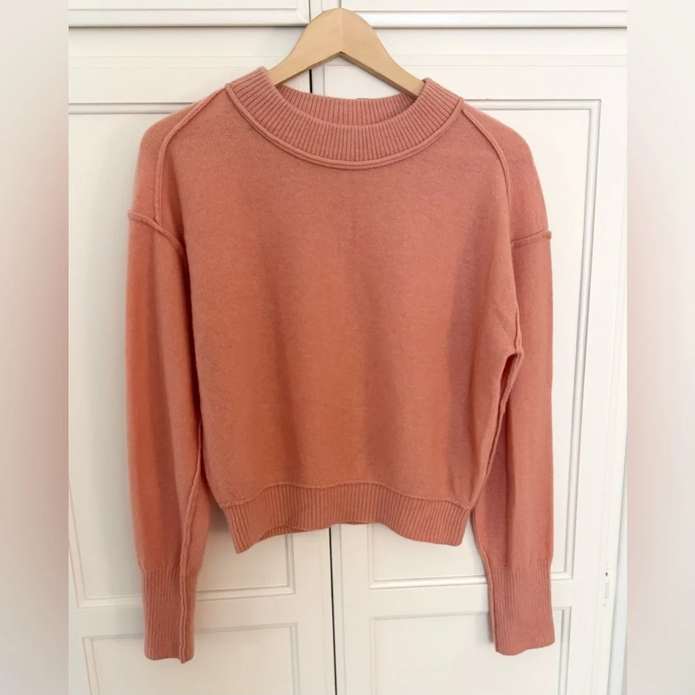 Free People Kora Cashmere Crew Sweater in Vintage Rose